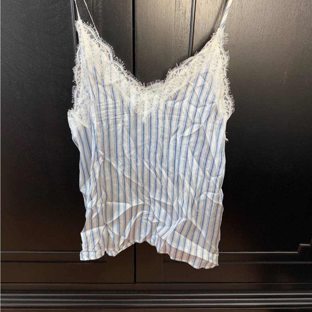 Striped Blue and White Women's Top
